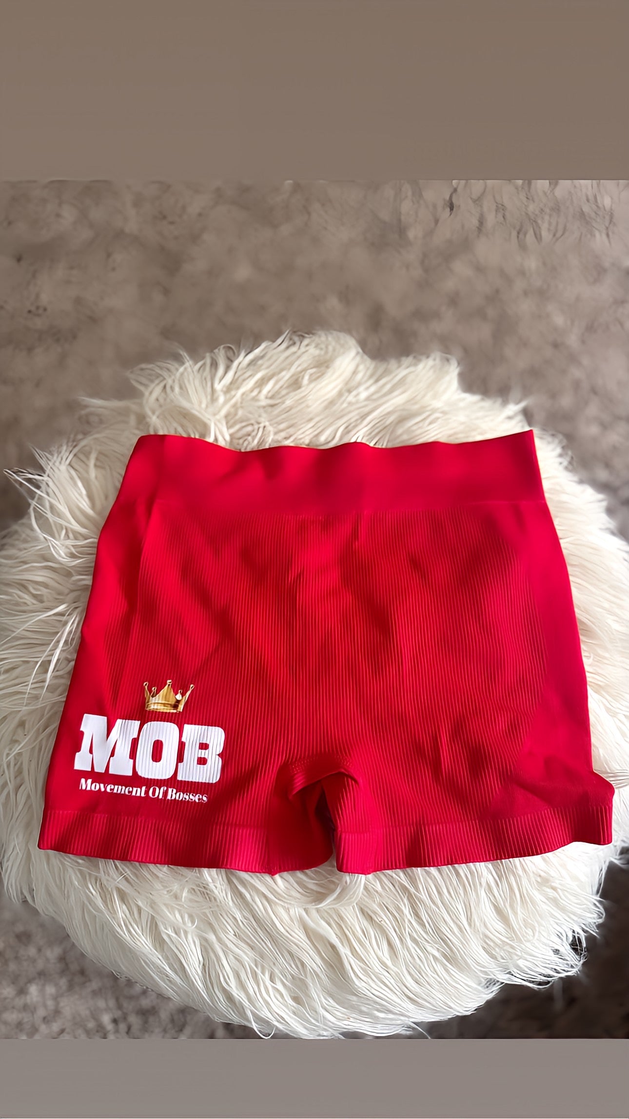 Red Workout Stretch MOB Shorts