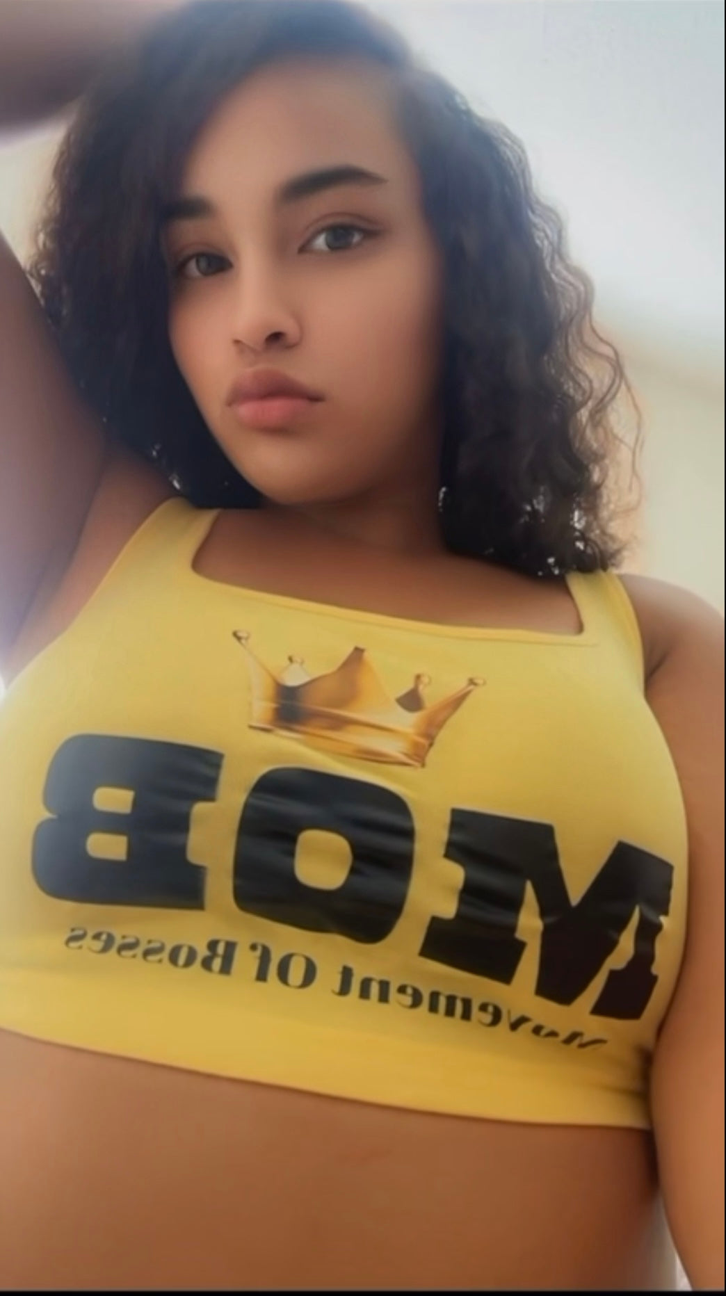 Yellow MOB With Black Font Tank Top