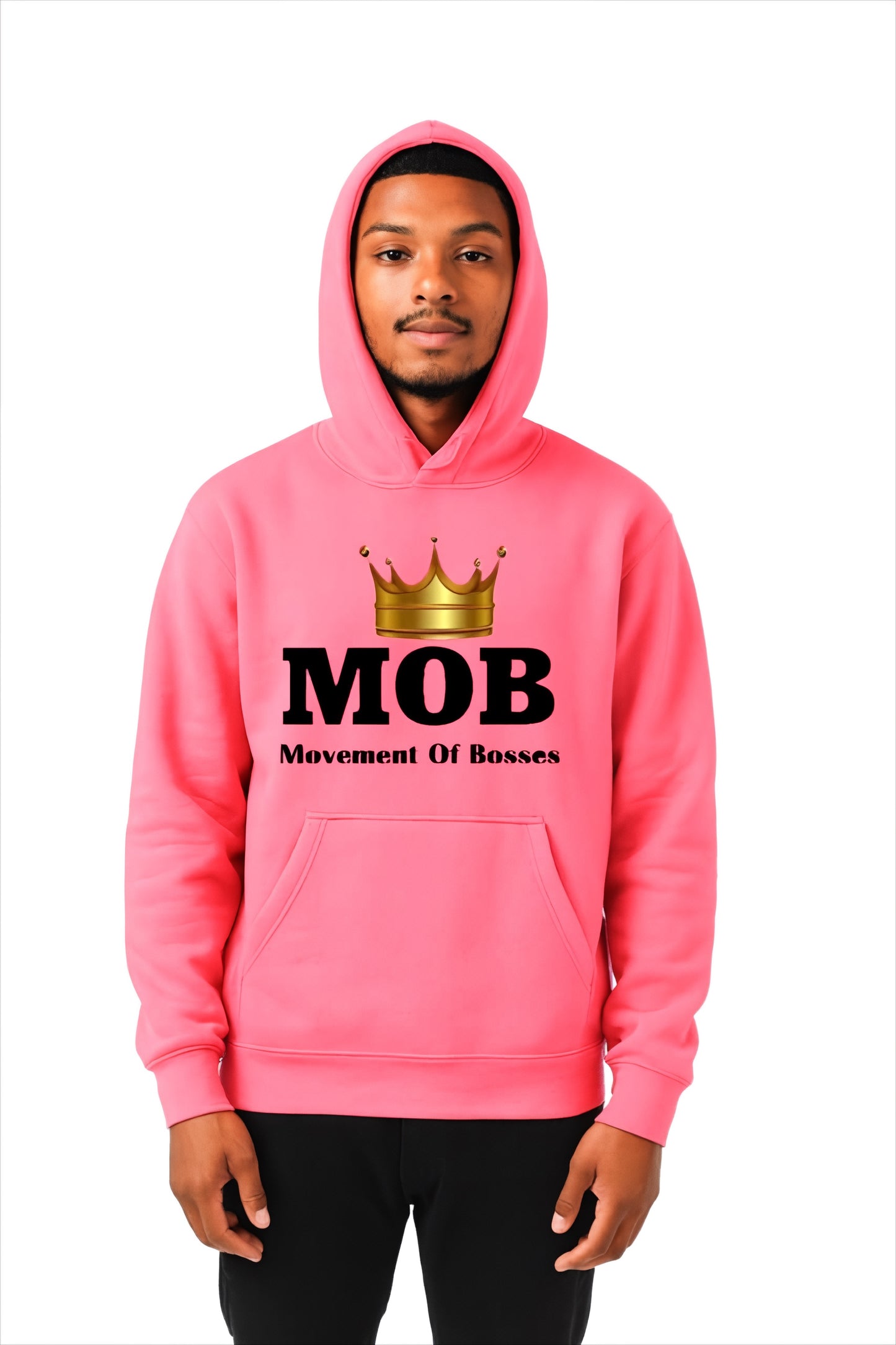 Men’s Pink With Black Font Hoodie