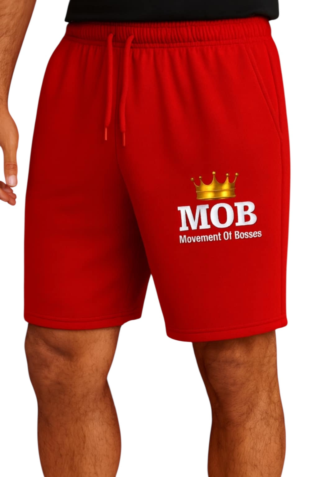 Men's Red Drawstring MOB Shorts