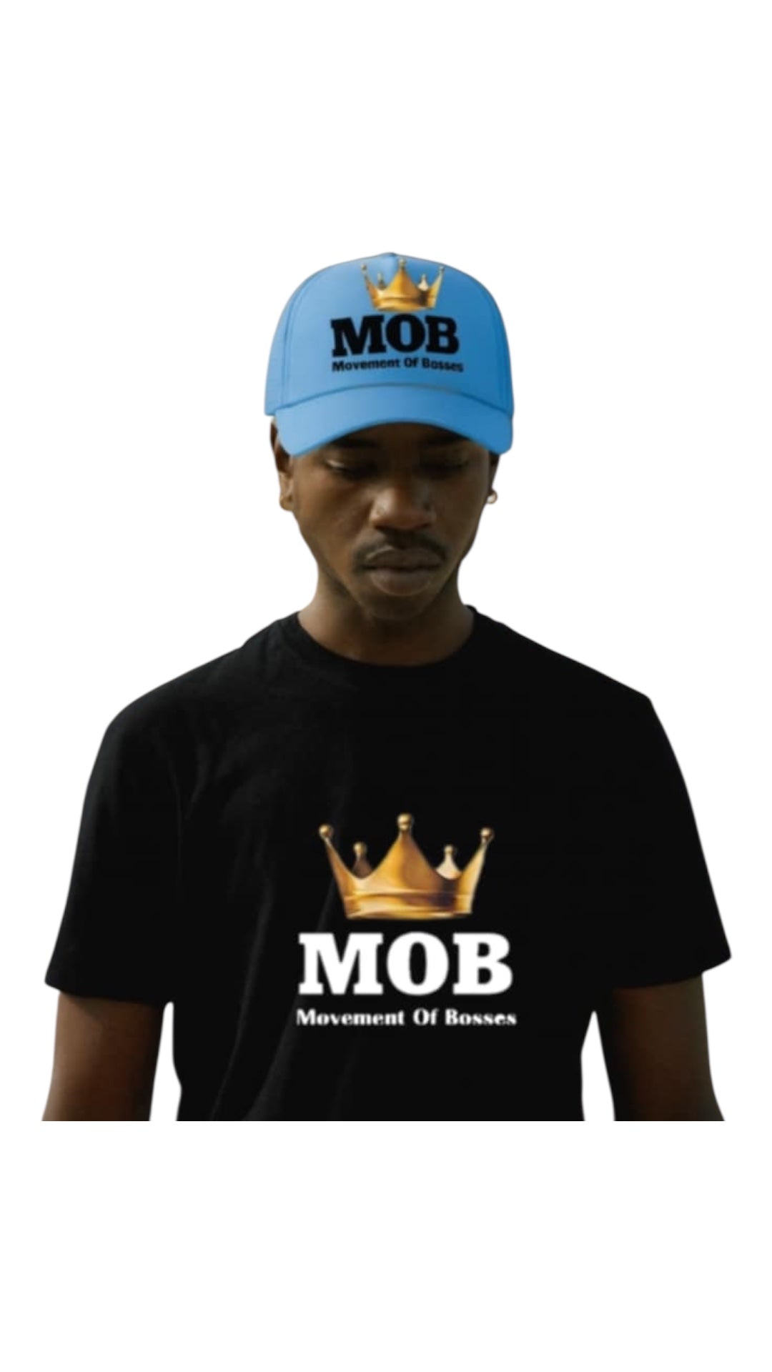 Sky Blue With Black Font MOB Hat