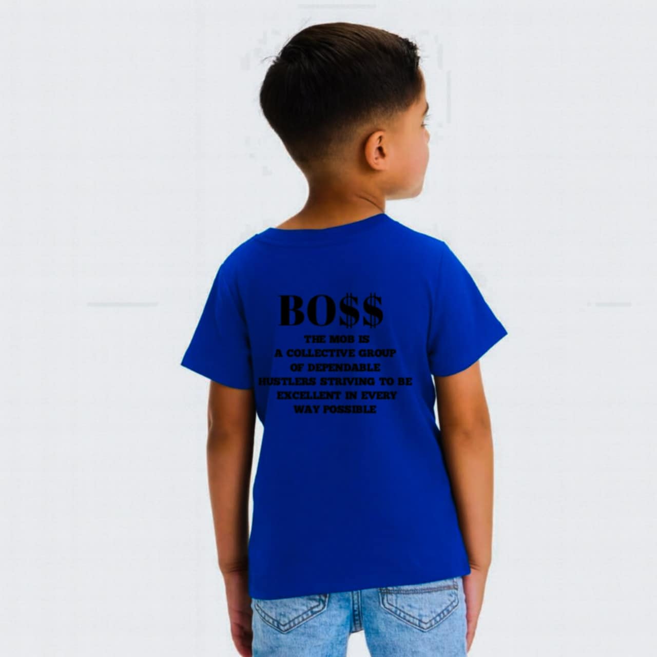Toddler Royal Blue With Black Font MOB T-Shirt