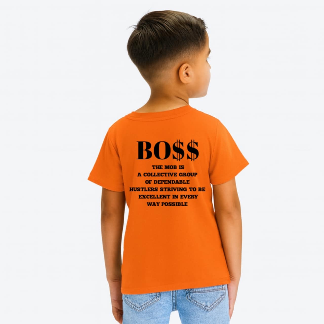 Toddler Orange With Black Font MOB T-Shirt