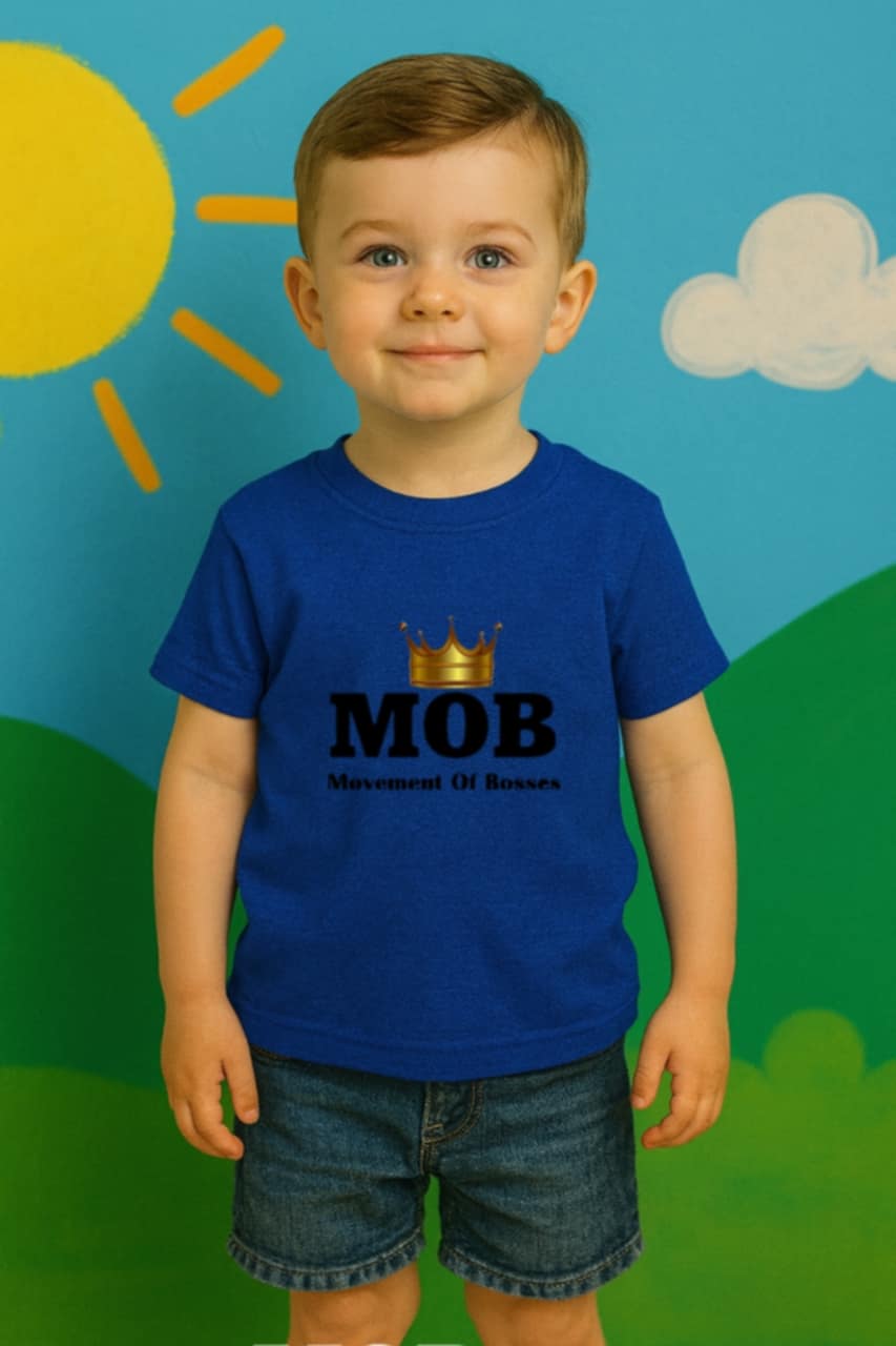 Toddler Royal Blue With Black Font MOB T-Shirt