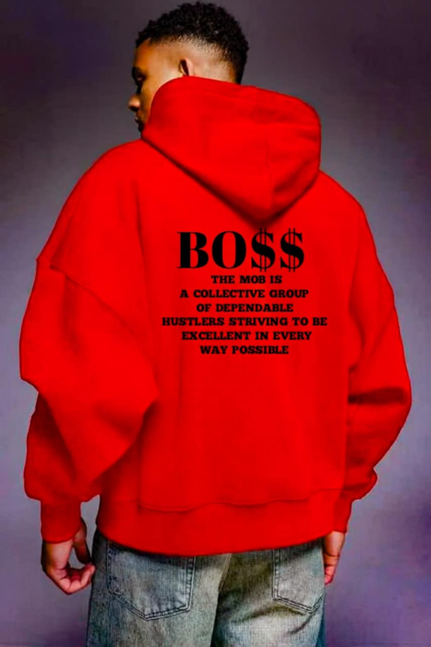 Men's Red With Black Font Jumpsuit