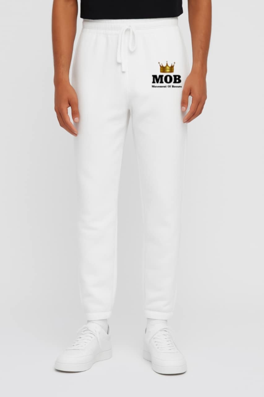 Men’s White MOB Jogging Pants