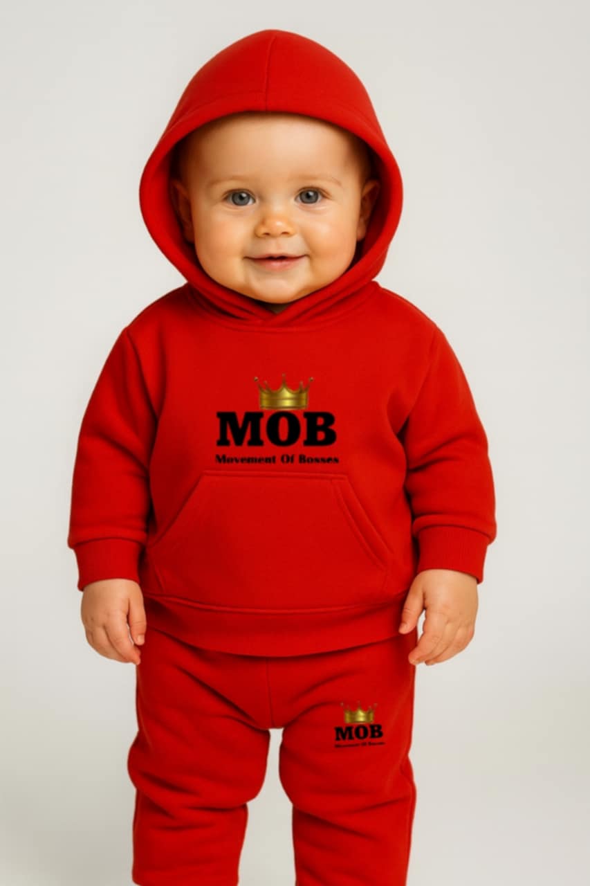 Toddler Red With Black Font MOB Jumpsuit