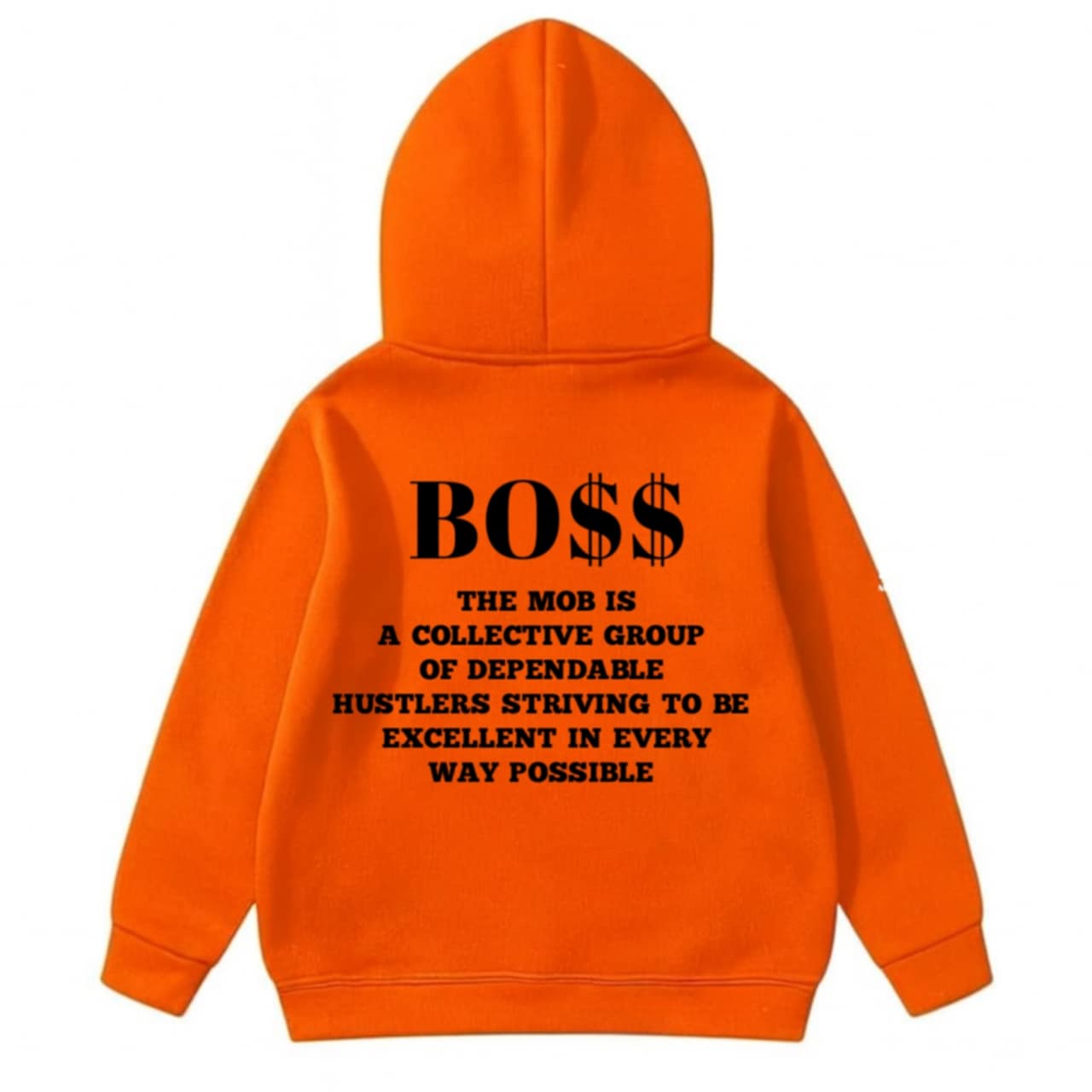 Toddler Orange With Black Font MOB Hoodie