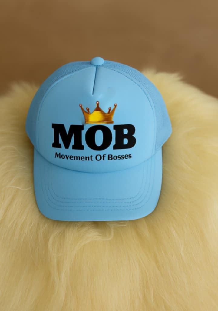 Sky Blue With Black Font MOB Hat