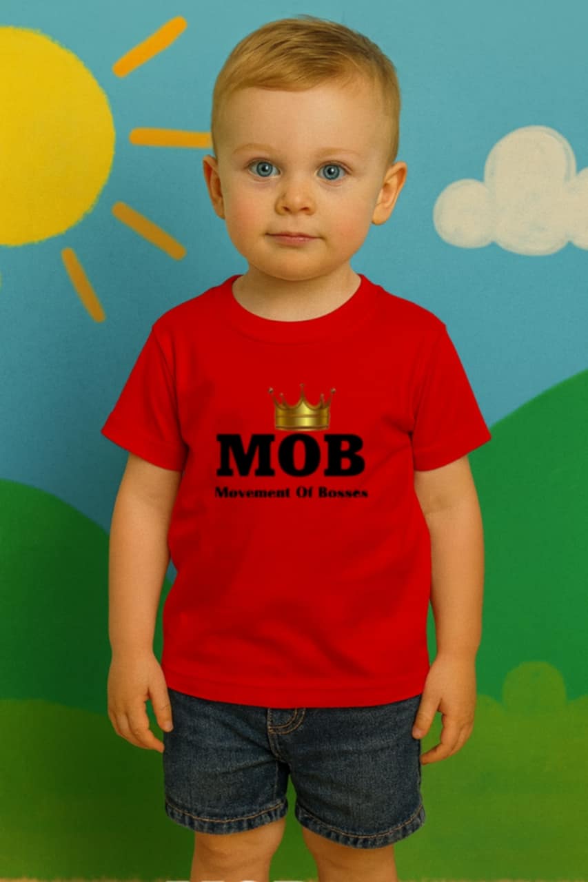 Toddler Red With Black Font MOB T-Shirt