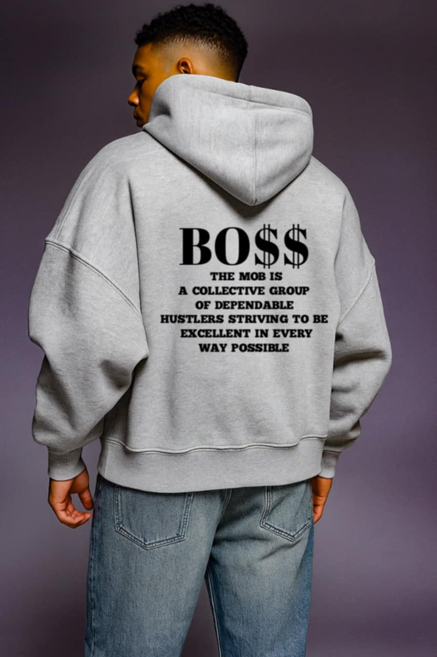Men's Grey With Black Font Jumpsuit