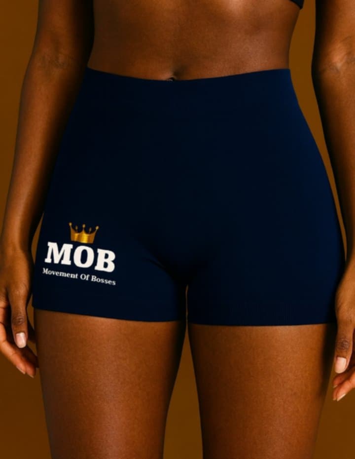 Navy Workout Stretch MOB Shorts