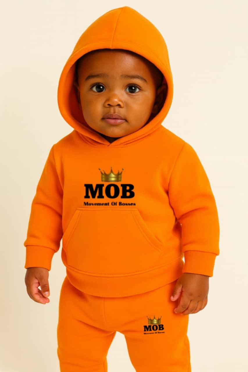 Toddler Orange With Black Font Jumpsuit