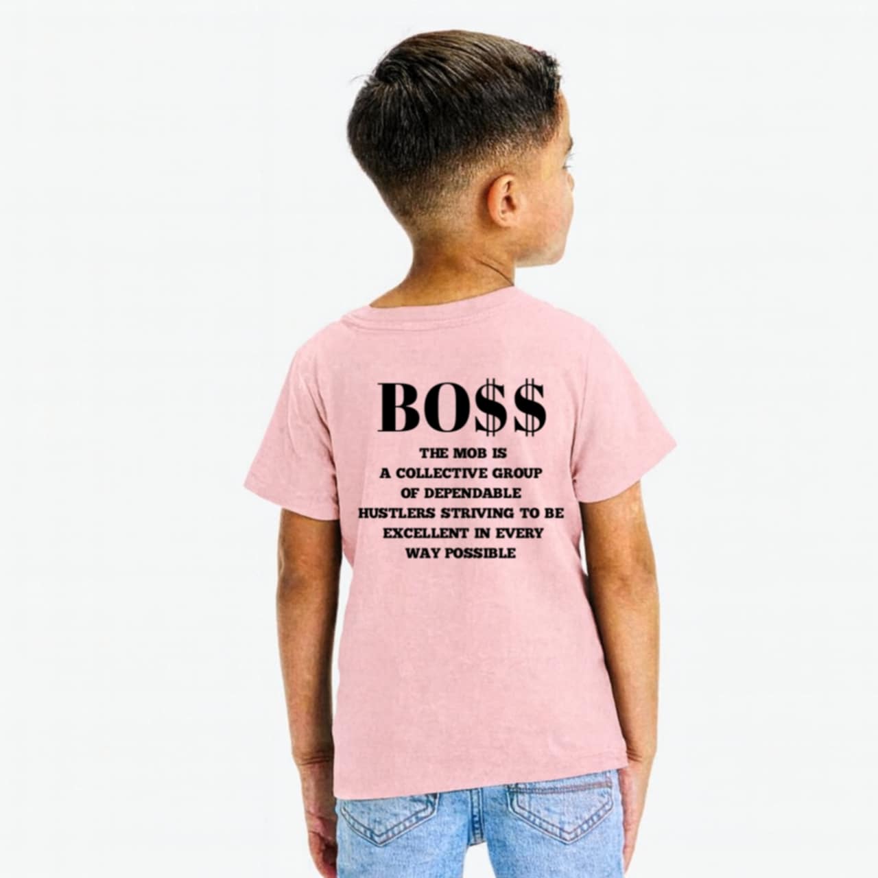 Toddler Light Pink With Black Font MOB T-Shirt