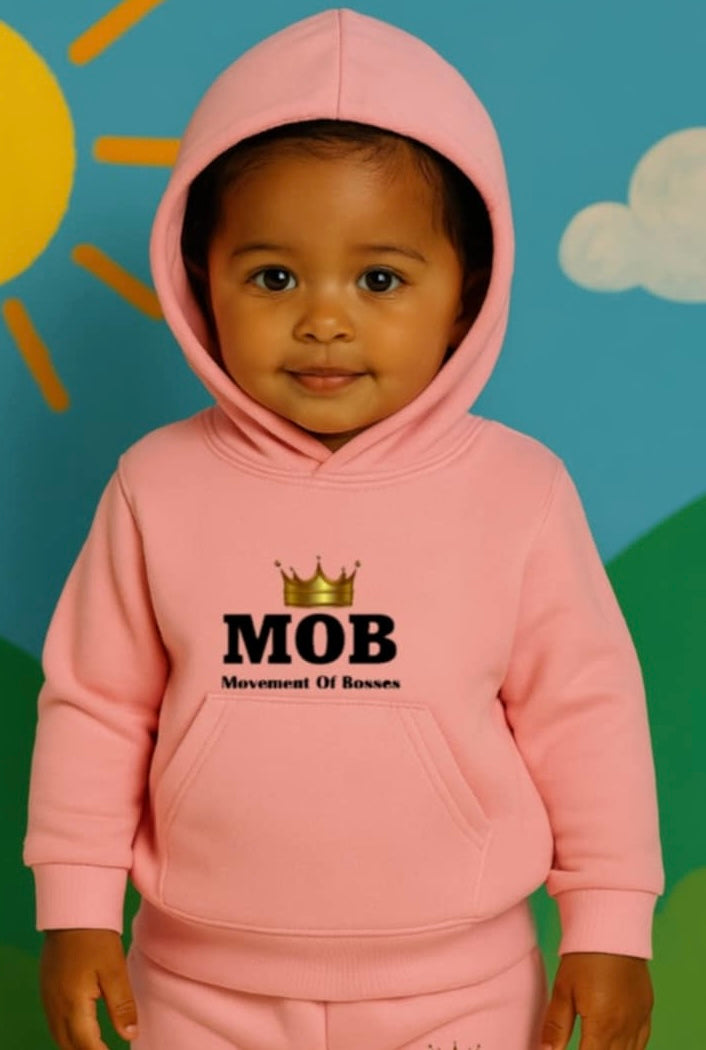 Toddler Light Pink With Black Font MOB Hoodie