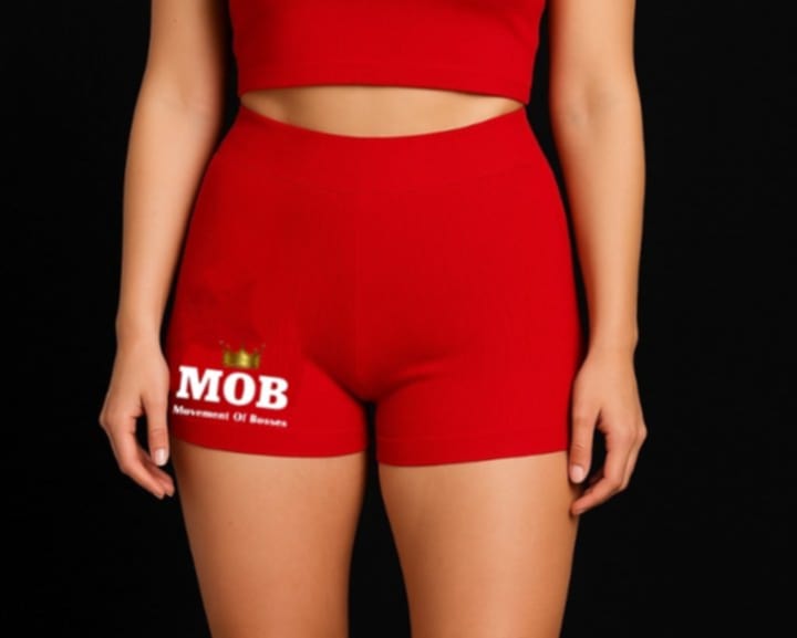 Red Workout Stretch MOB Shorts