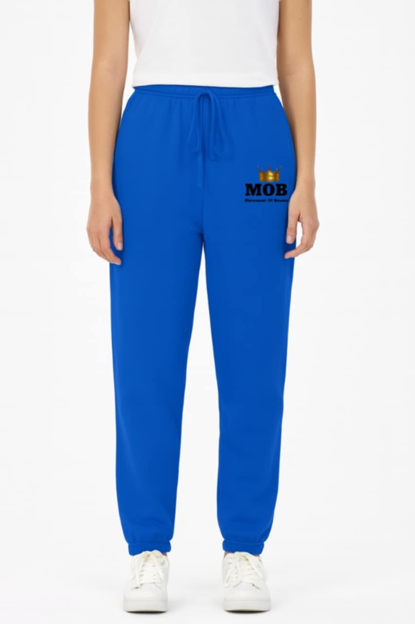 Women’s Royal Blue With Black Font MOB Jogging Pants