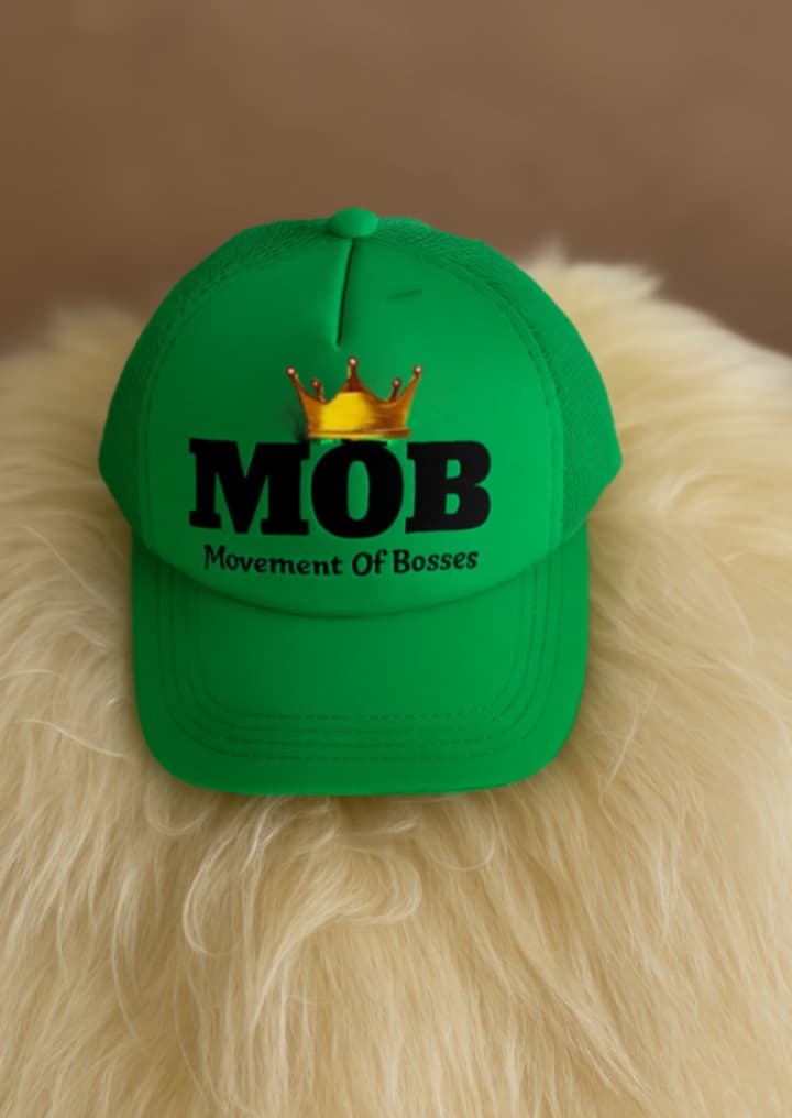 Green With Black Font MOB Hat