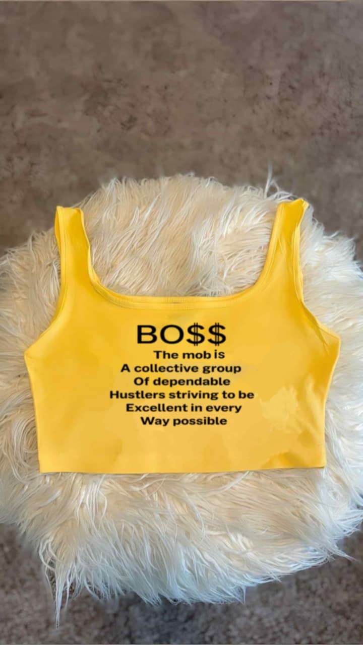 Yellow MOB With Black Font Tank Top