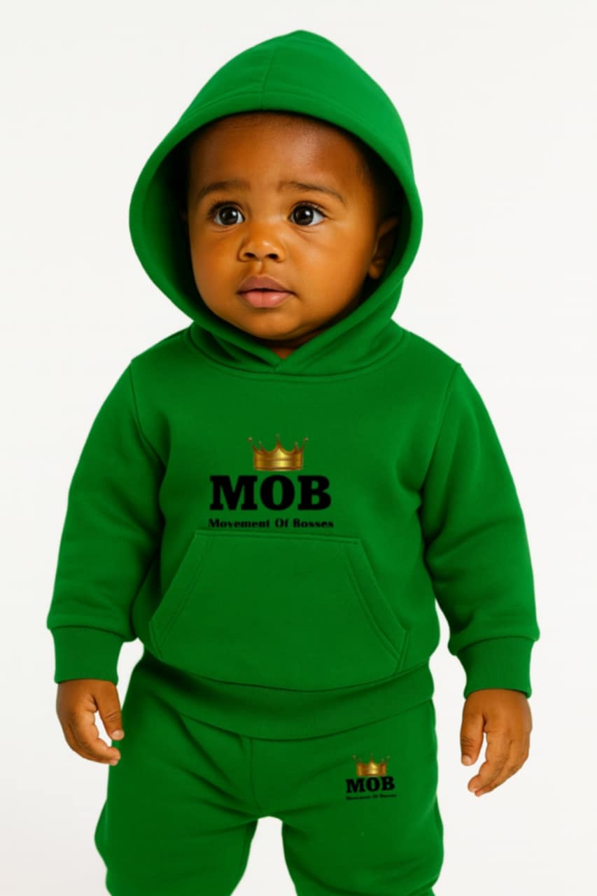 Toddler Green With Black Font MOB Jumpsuit