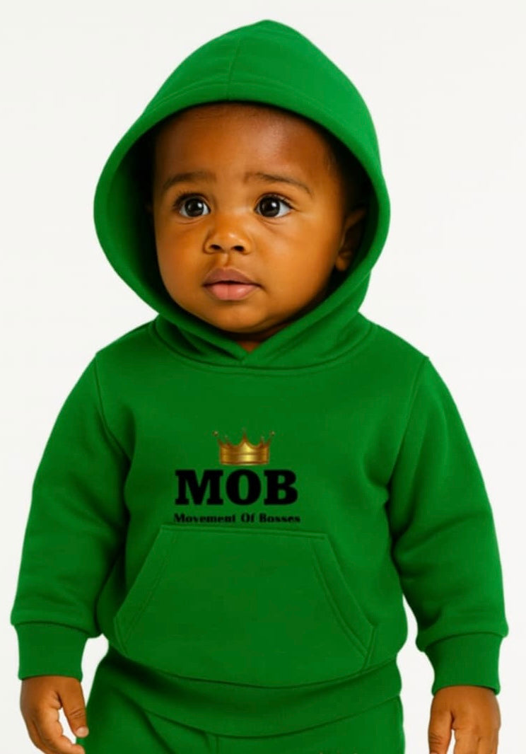 Toddler Green With Black Font MOB Hoodie