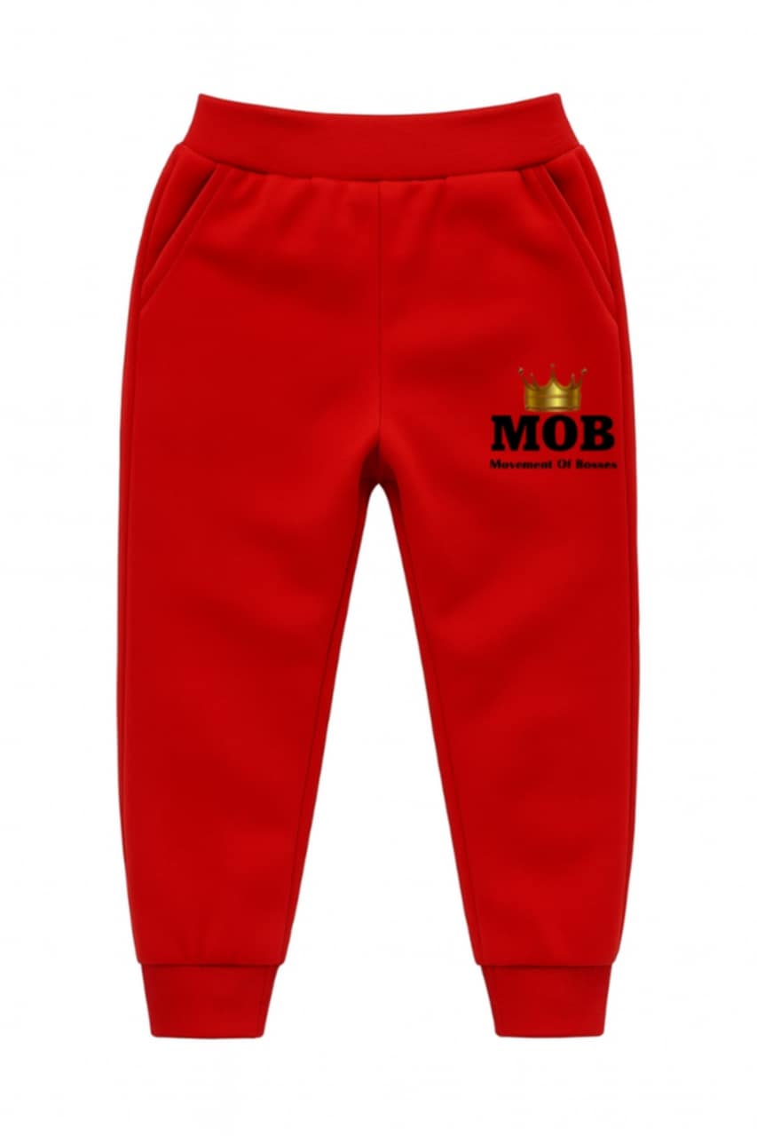 Toddler Red With Black Font MOB Jogger Pants
