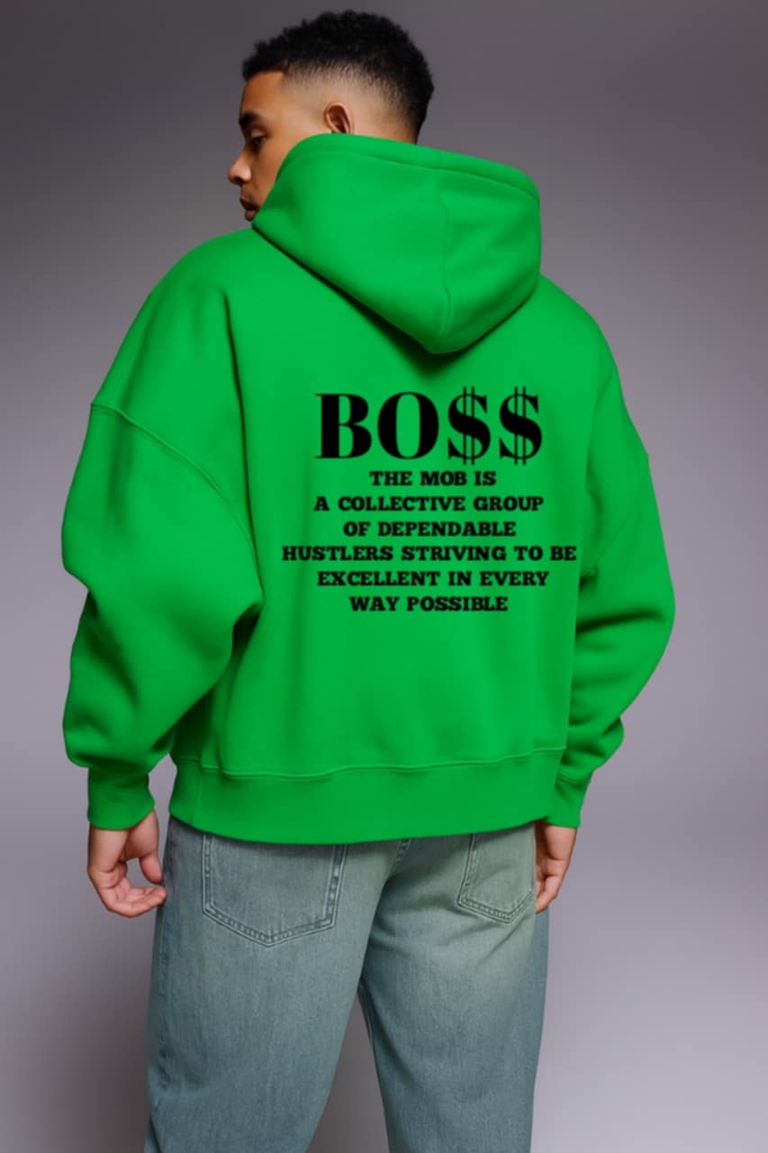 Men’s Green With Black Font Hoodie