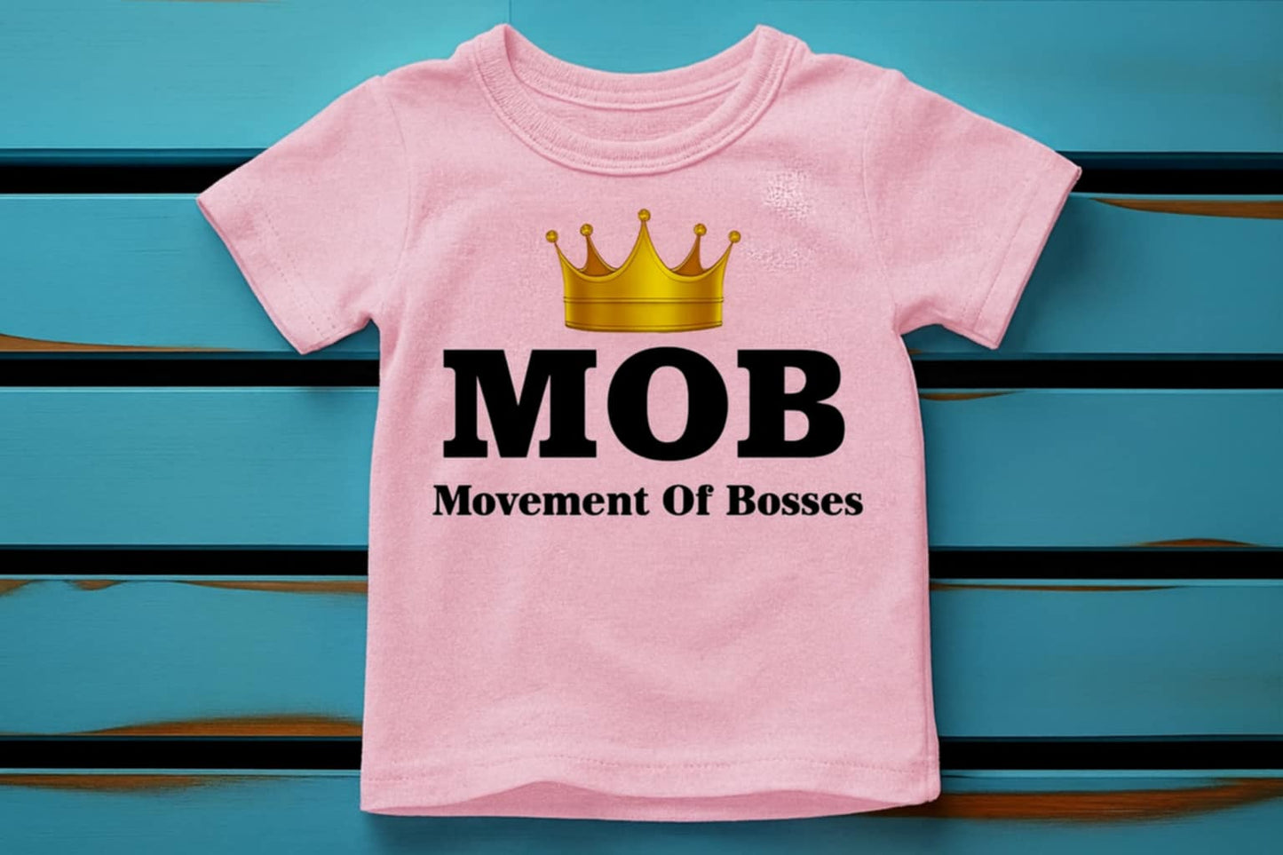 Toddler Light Pink With Black Font MOB T-Shirt