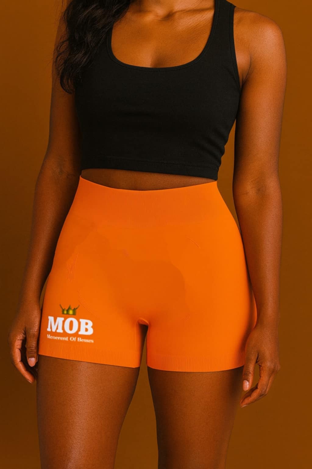 Orange MOB Legging Shorts