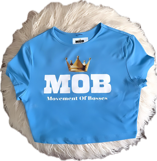 Powder Sky Blue MOB Crop Top
