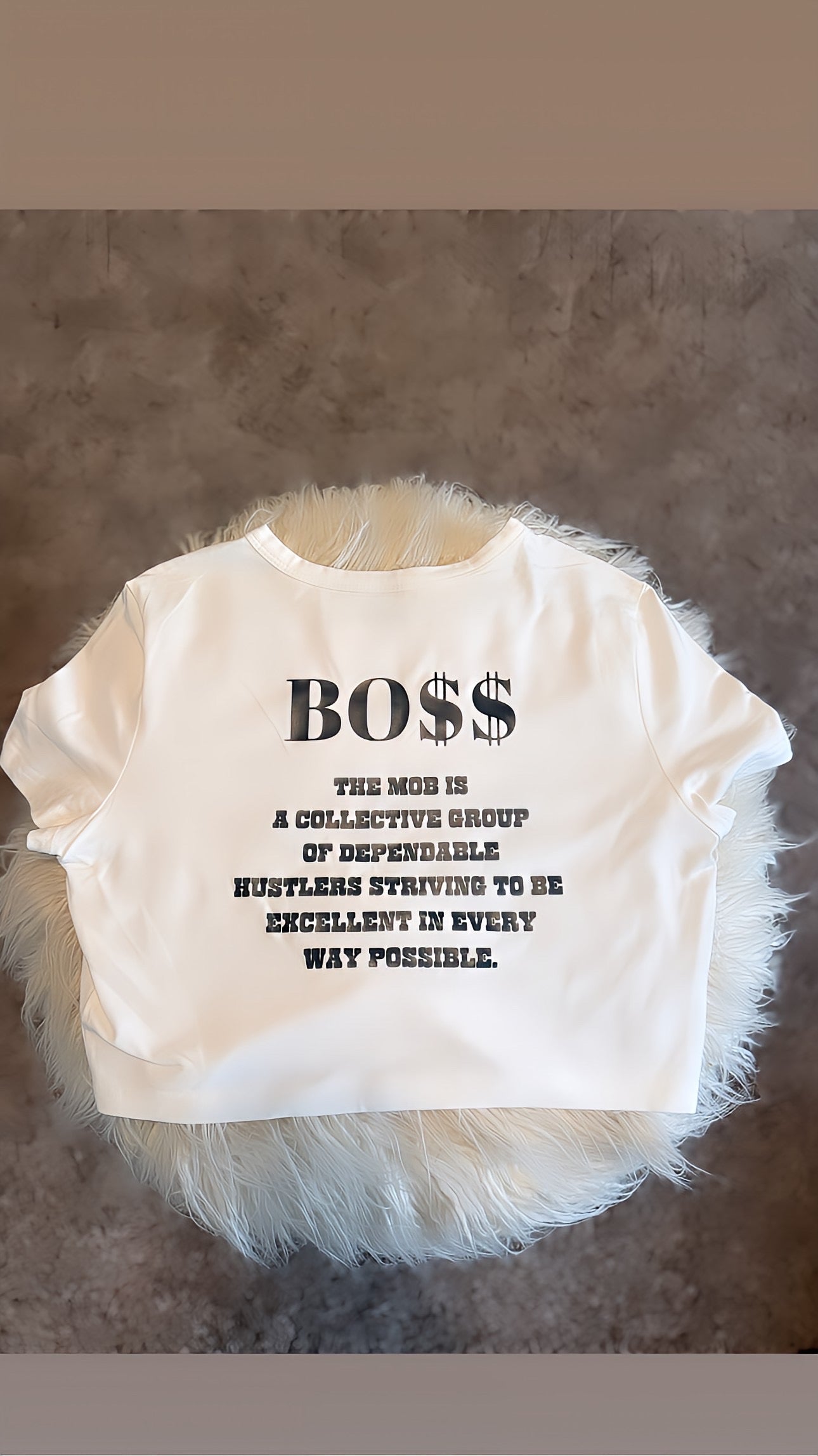 White MOB Crop Top