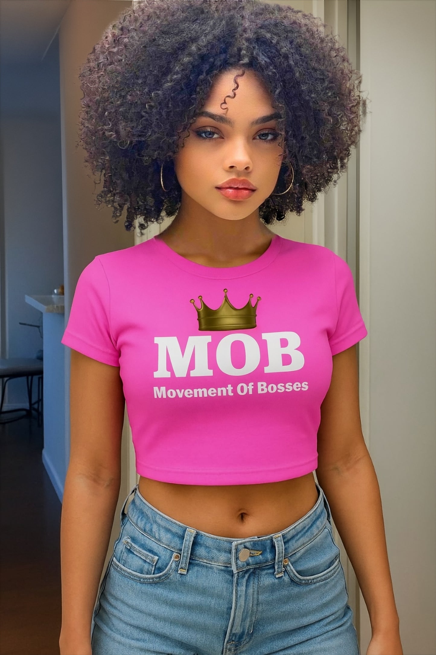 Hot Pink MOB Crop Top