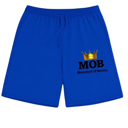 Men's Royal Blue Drawstring With Black Font MOB Shorts