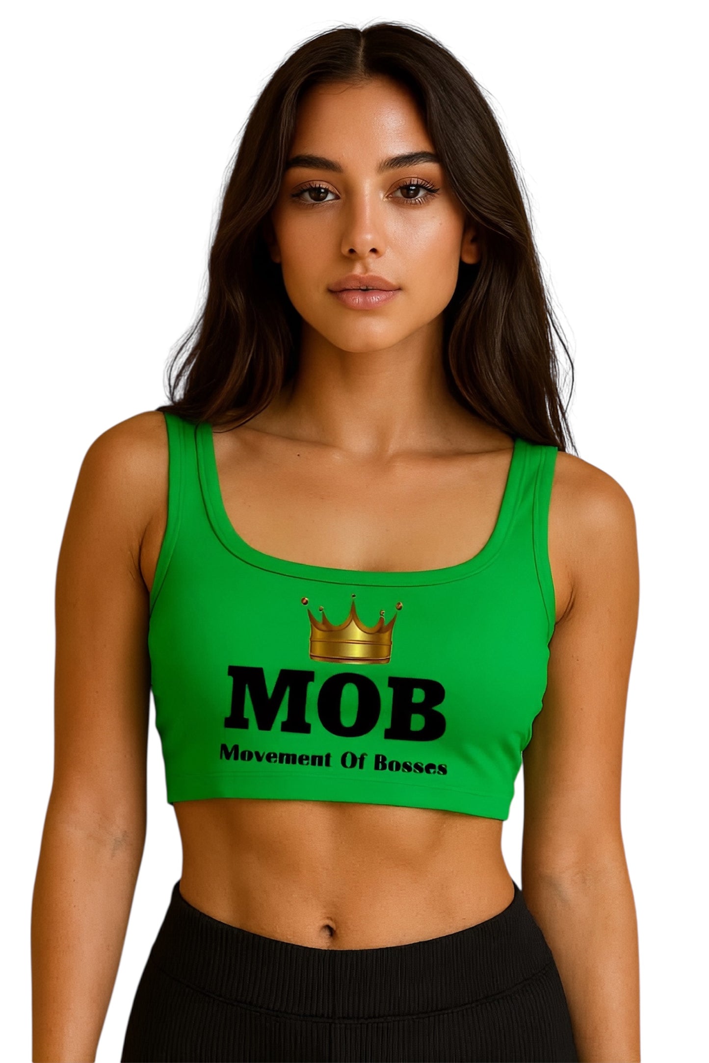 Green With Black Font MOB Tank Top