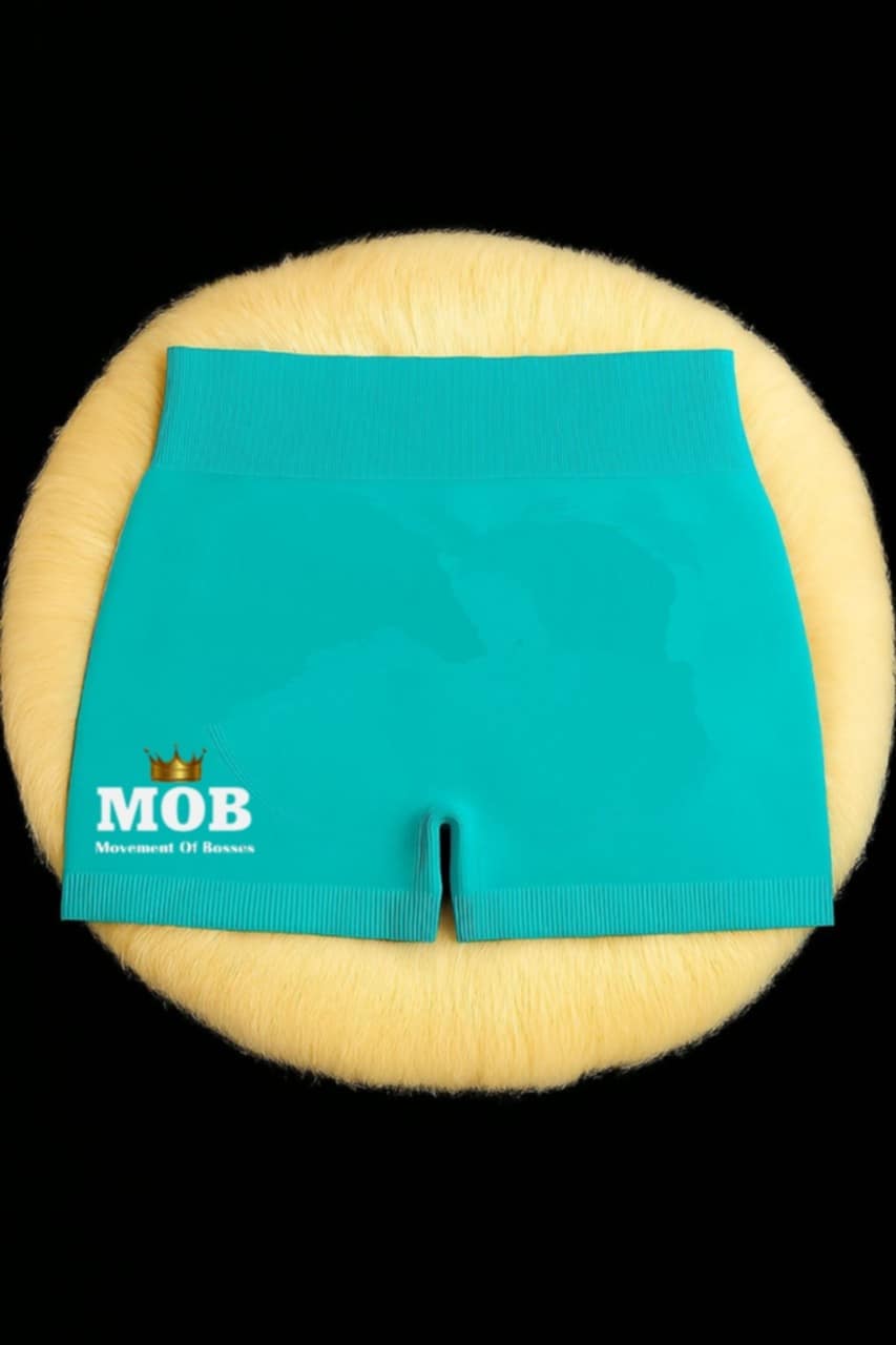 Turquoise Workout Stretch MOB Shorts
