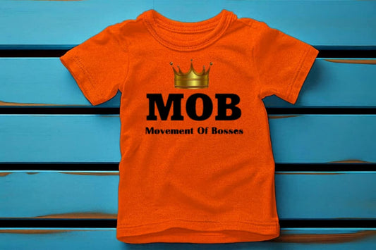 Toddler Orange With Black Font MOB T-Shirt