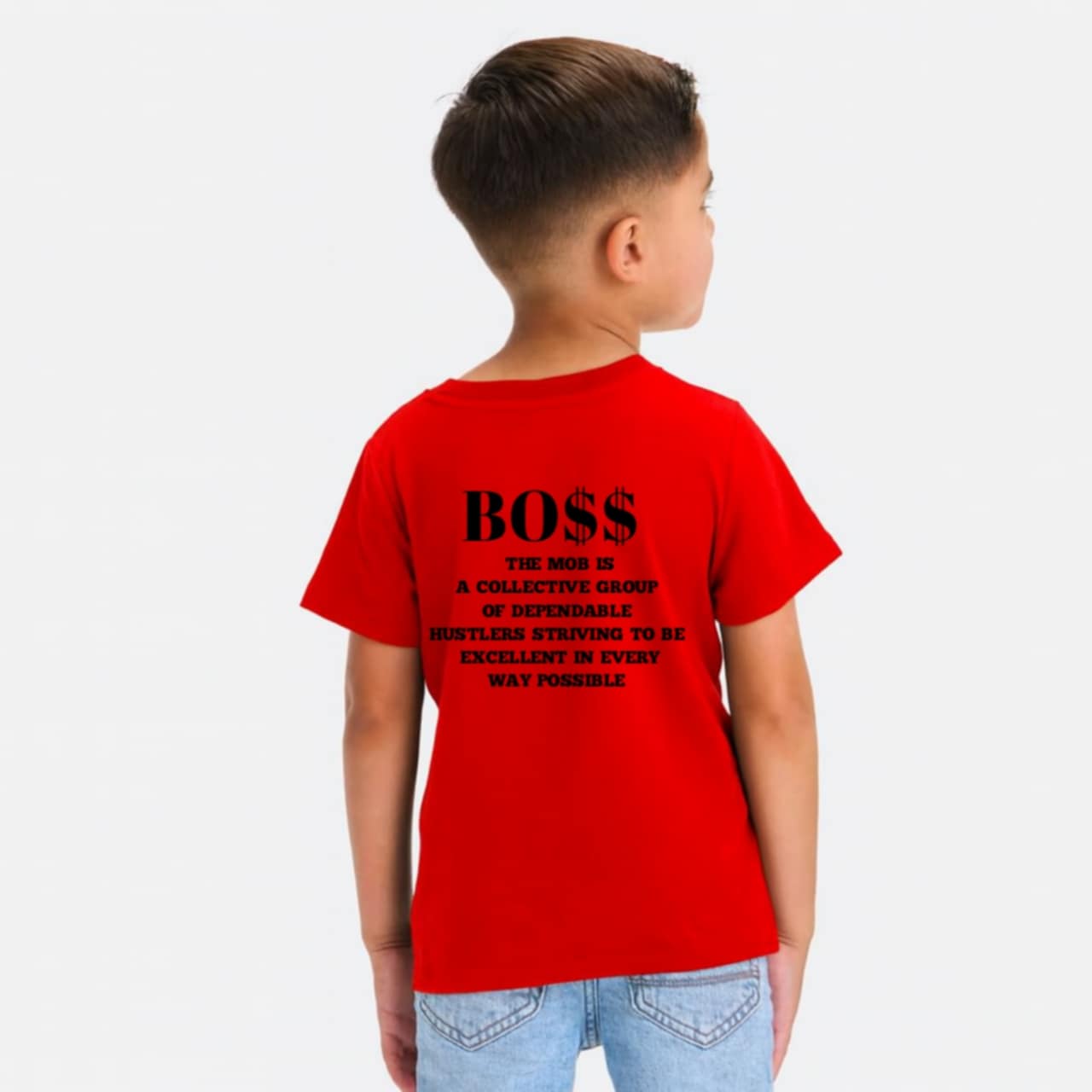 Toddler Red With Black Font MOB T-Shirt