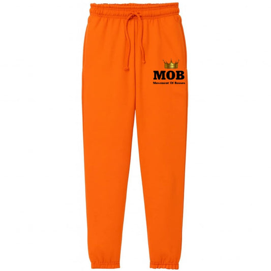 Women’s Orange With Black Font MOB Jogging Pants