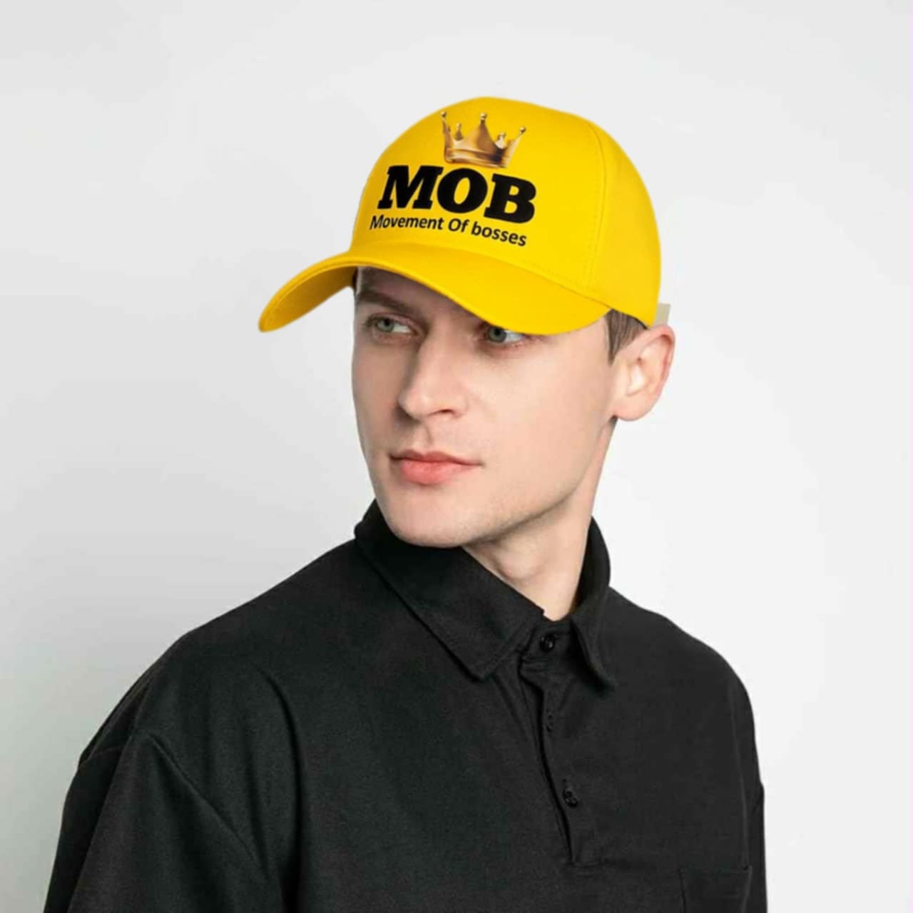 Yellow With Black Font MOB Hat