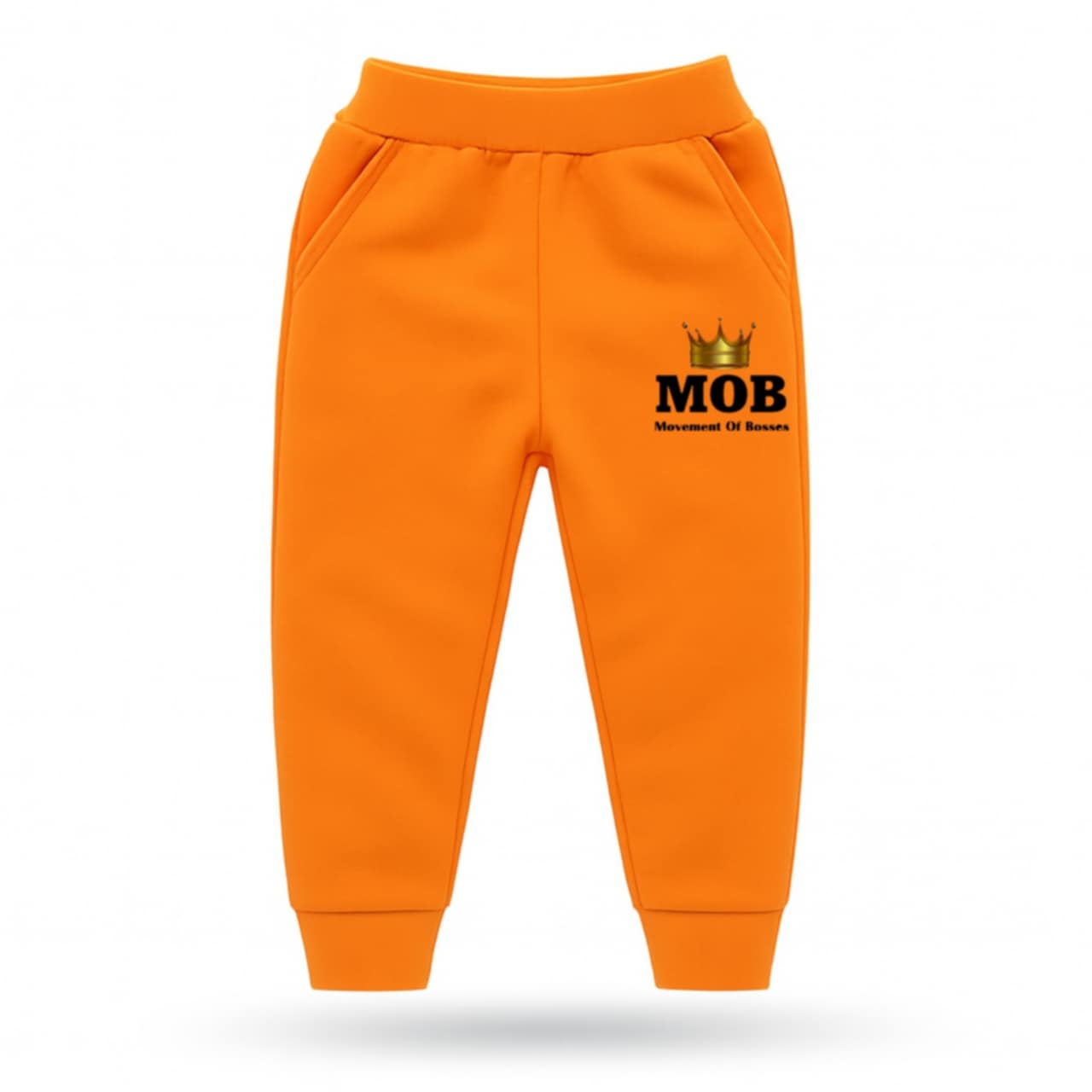 Toddler Orange With Black Font MOB Jogger Pants