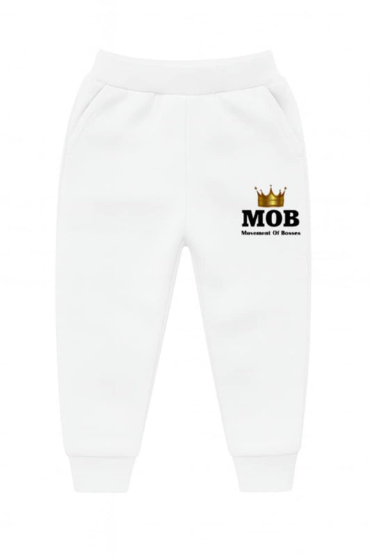 Toddler White MOB Jogger Pants