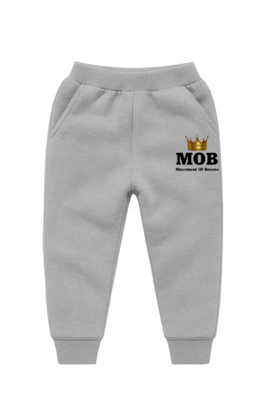Toddler Grey With Black Font MOB Jogger Pants