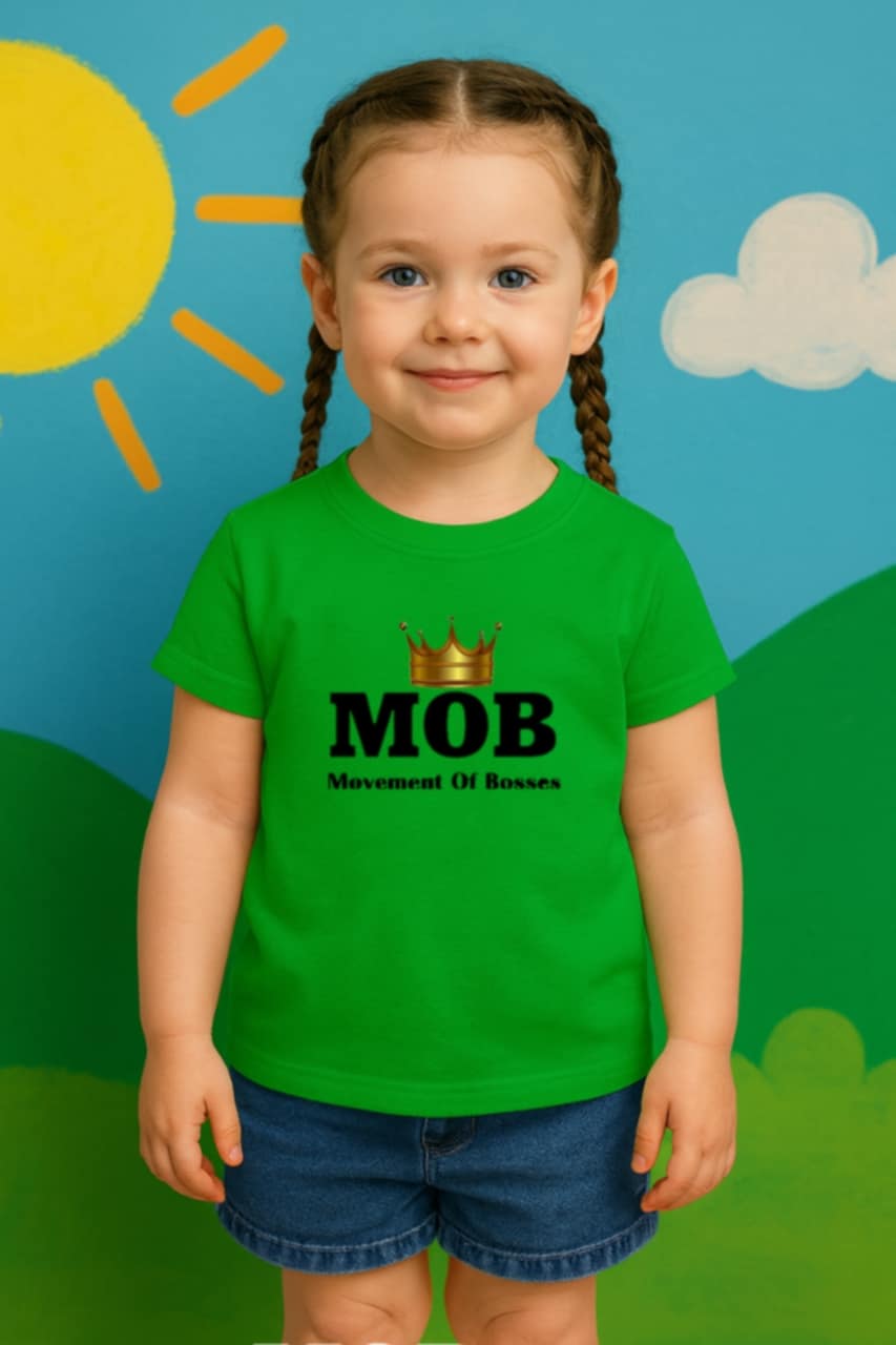Toddler Green With Black Font MOB T-Shirt