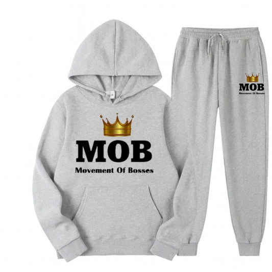 Men's Grey With Black Font Jumpsuit