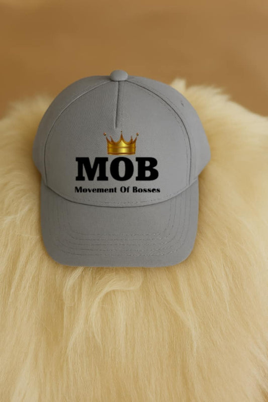 Grey With Black Font MOB Hat