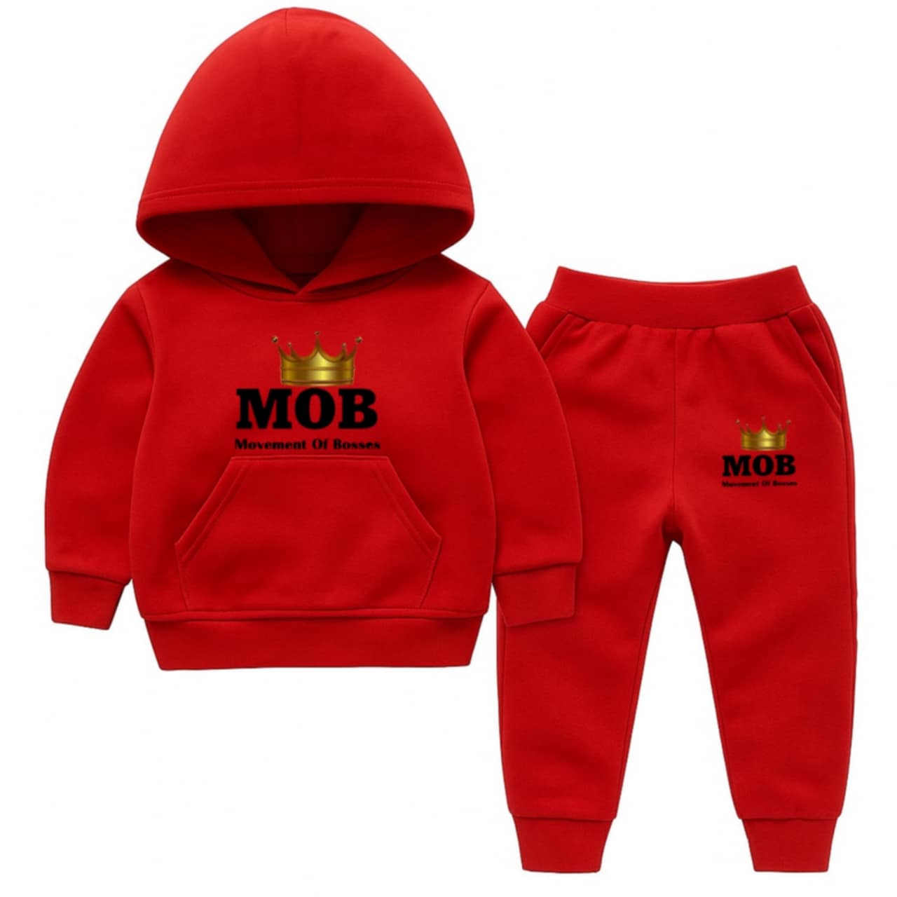Toddler Red With Black Font MOB Jumpsuit