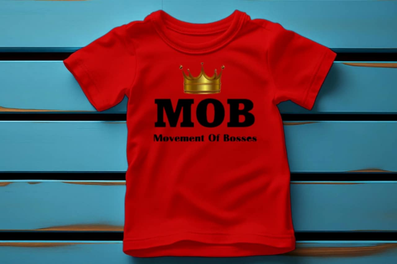 Toddler Red With Black Font MOB T-Shirt
