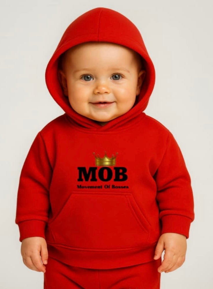 Toddler Red With Black Font MOB Hoodie