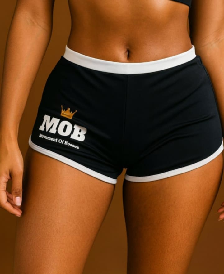 Black 2Tone Workout MOB Shorts