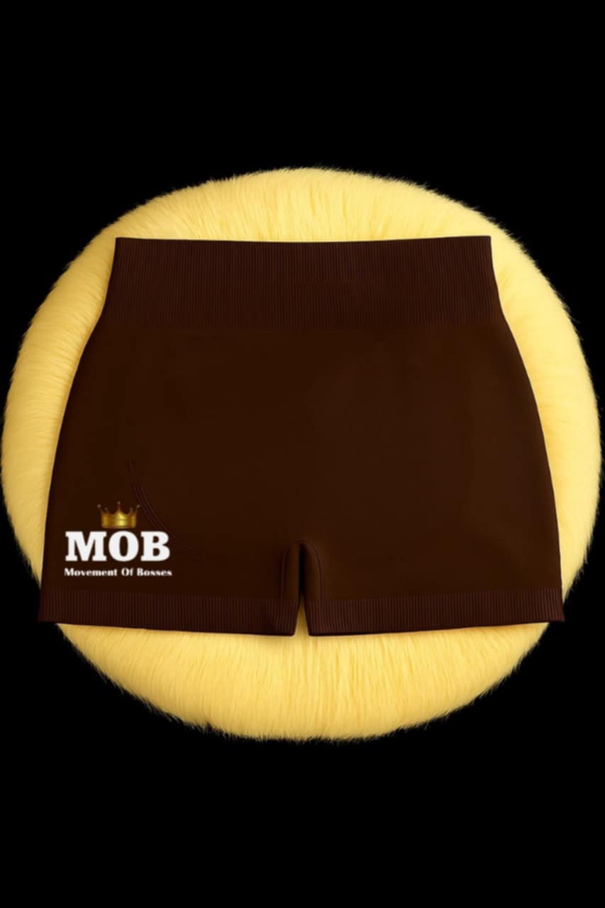 Brown Workout Stretch MOB Shorts